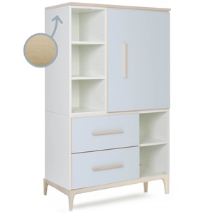 Armario 147 cm 1 puerta 2 cajones NADO Curve acabado fresno sky blue
