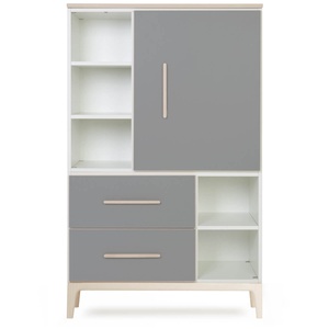 Armario 147 cm 1 puerta 2 cajones NADO Curve acabado fresno slate grey
