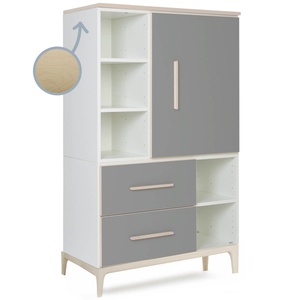 Armario 147 cm 1 puerta 2 cajones NADO Curve acabado fresno slate grey
