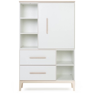 Armario 147 cm 1 puerta 2 cajones NADO Curve acabado fresno white