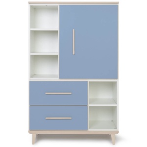 Armario 147 cm 1 puerta 2 cajones NADO Retro acabado fresno capri blue