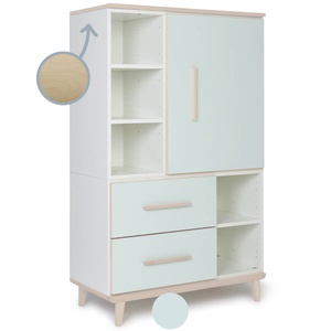 Armario 147 cm 1 puerta 2 cajones NADO Retro acabado fresno mint