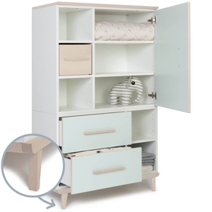 Armario 147 cm 1 puerta 2 cajones NADO Retro acabado fresno mint