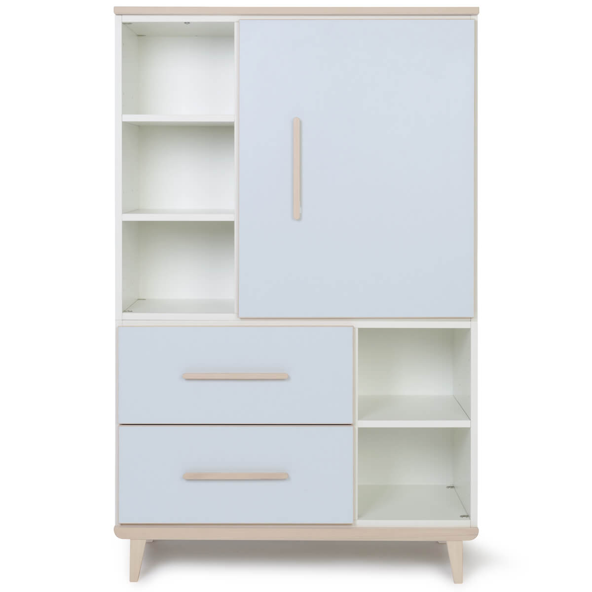 Armario 147 cm 1 puerta 2 cajones NADO Retro acabado fresno sky blue