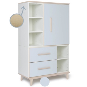 Armario 147 cm 1 puerta 2 cajones NADO Retro acabado fresno sky blue