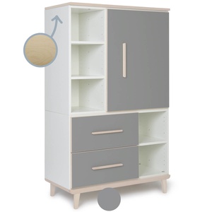 Armario 147 cm 1 puerta 2 cajones NADO Retro acabado fresno slate grey