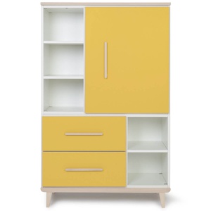 Armario 147 cm 1 puerta 2 cajones NADO Retro acabado fresno sunshine yellow