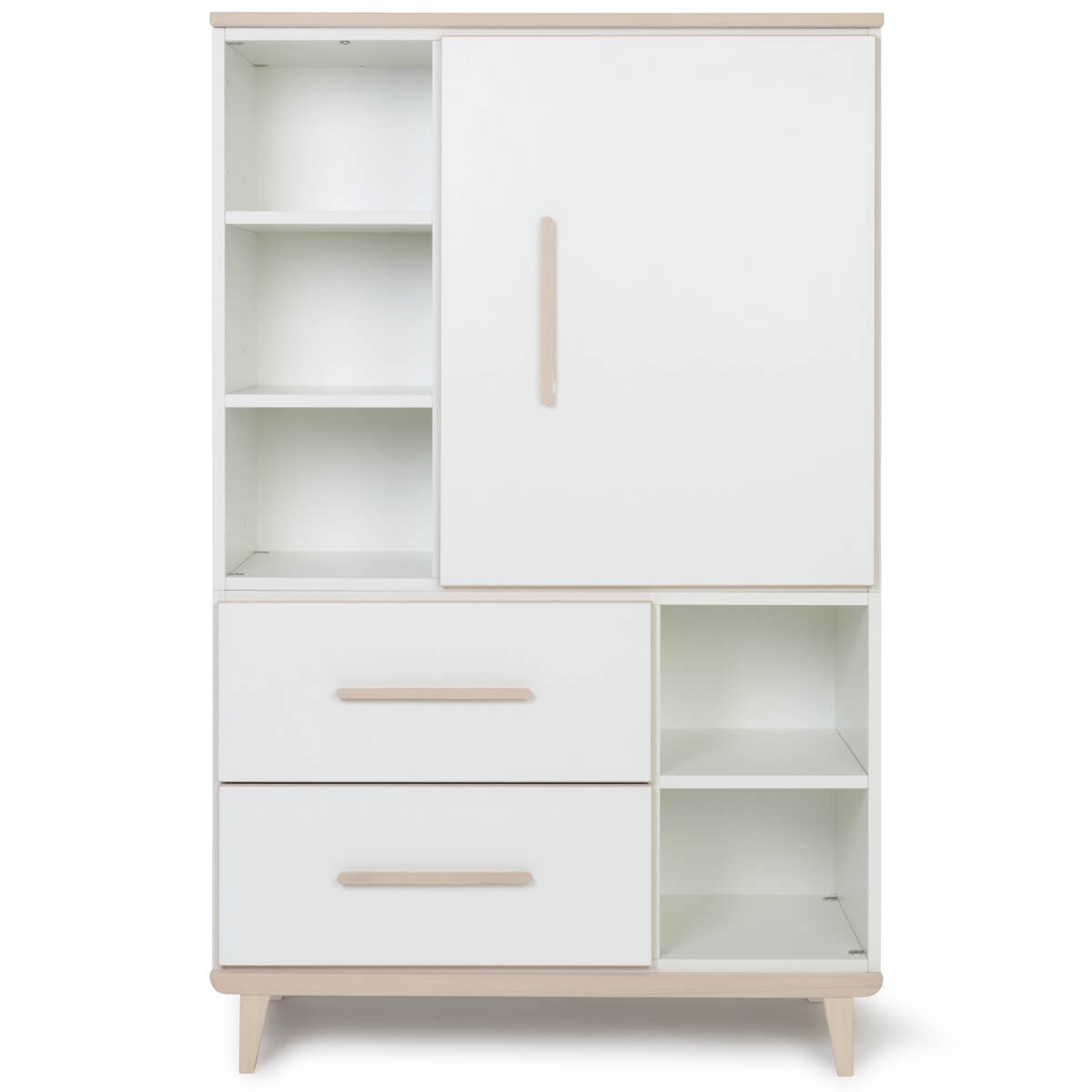 Armario 147 cm 1 puerta 2 cajones NADO Retro acabado fresno white