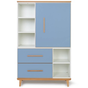 Armario 147 cm 1 puerta 2 cajones NADO Retro acabado haya capri blue