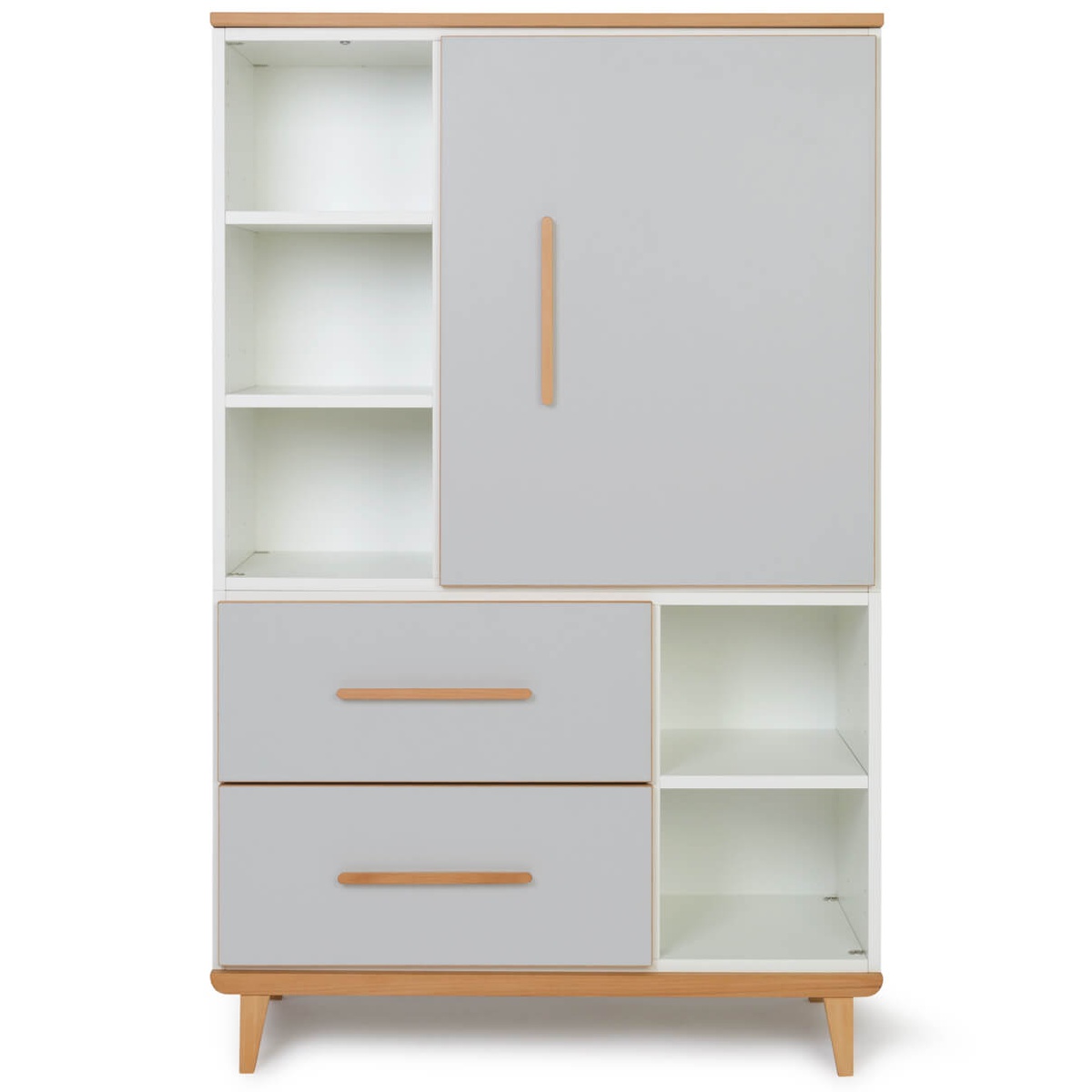 Armario 147 cm 1 puerta 2 cajones NADO Retro acabado haya manhattan grey
