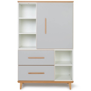Armario 147 cm 1 puerta 2 cajones NADO Retro acabado haya manhattan grey