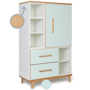 Armario 147 cm 1 puerta 2 cajones NADO Retro acabado haya mint