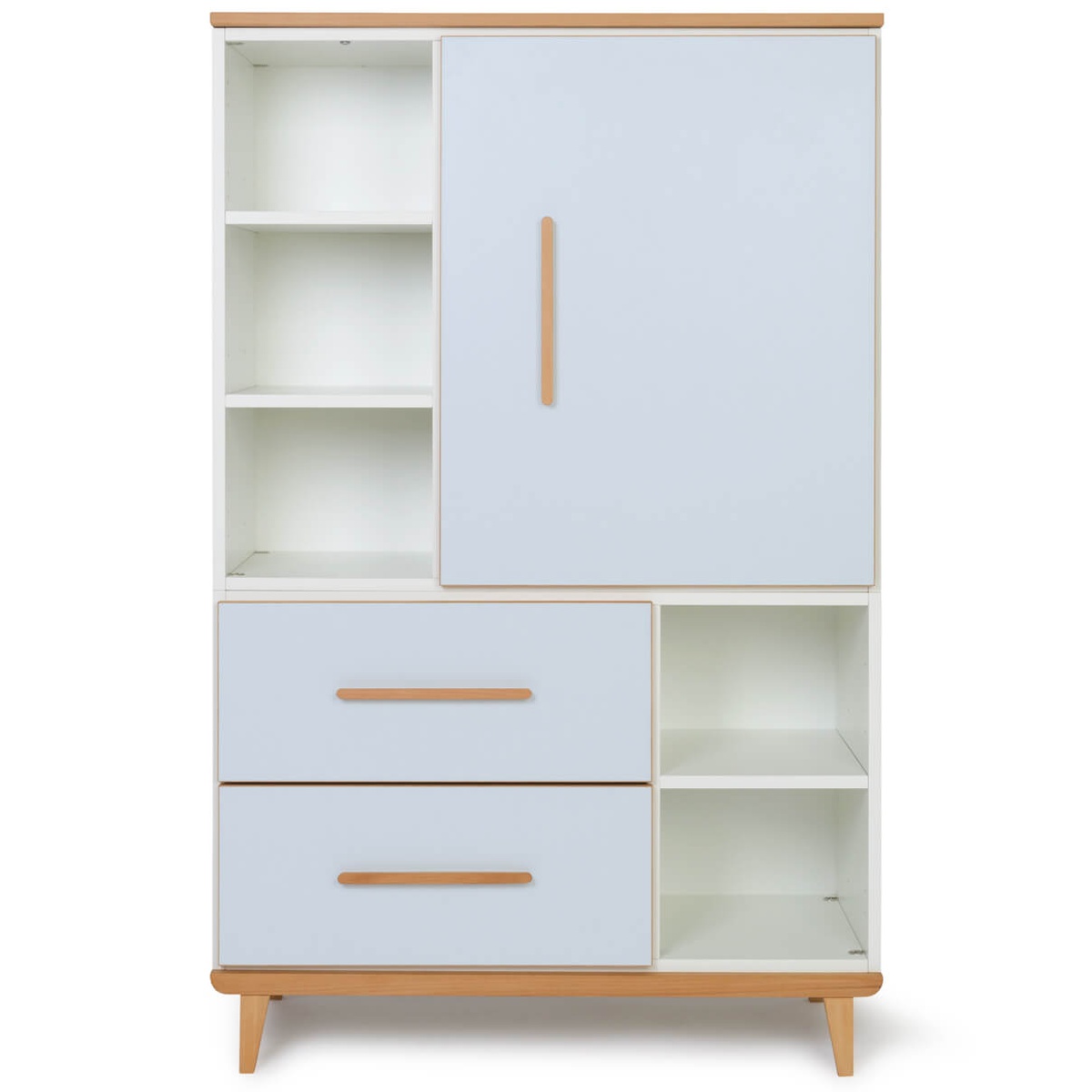 Armario 147 cm 1 puerta 2 cajones NADO Retro acabado haya sky blue