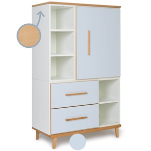 Armario 147 cm 1 puerta 2 cajones NADO Retro acabado haya sky blue