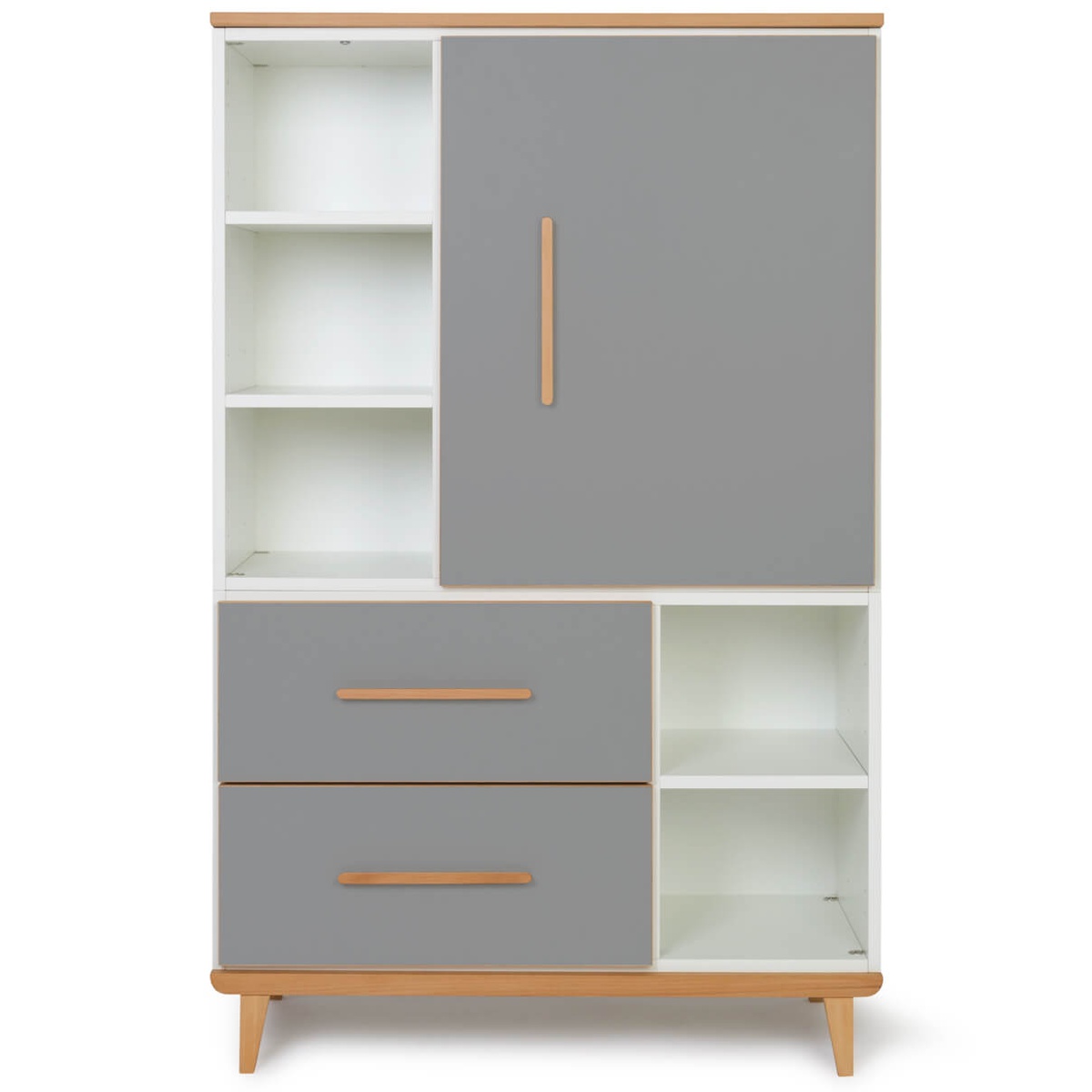 Armario 147 cm 1 puerta 2 cajones NADO Retro acabado haya slate grey
