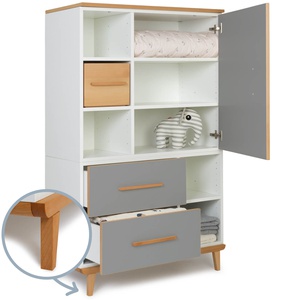 Armario 147 cm 1 puerta 2 cajones NADO Retro acabado haya slate grey