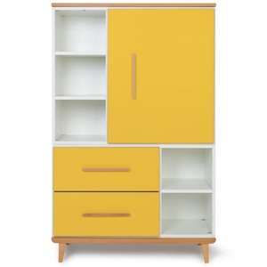 Armario 147 cm 1 puerta 2 cajones NADO Retro acabado haya sunshine yellow