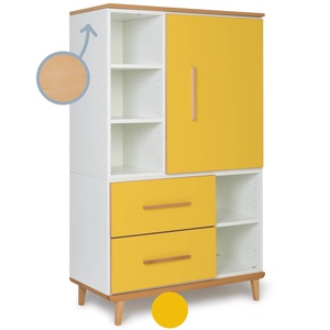 Armario 147 cm 1 puerta 2 cajones NADO Retro acabado haya sunshine yellow