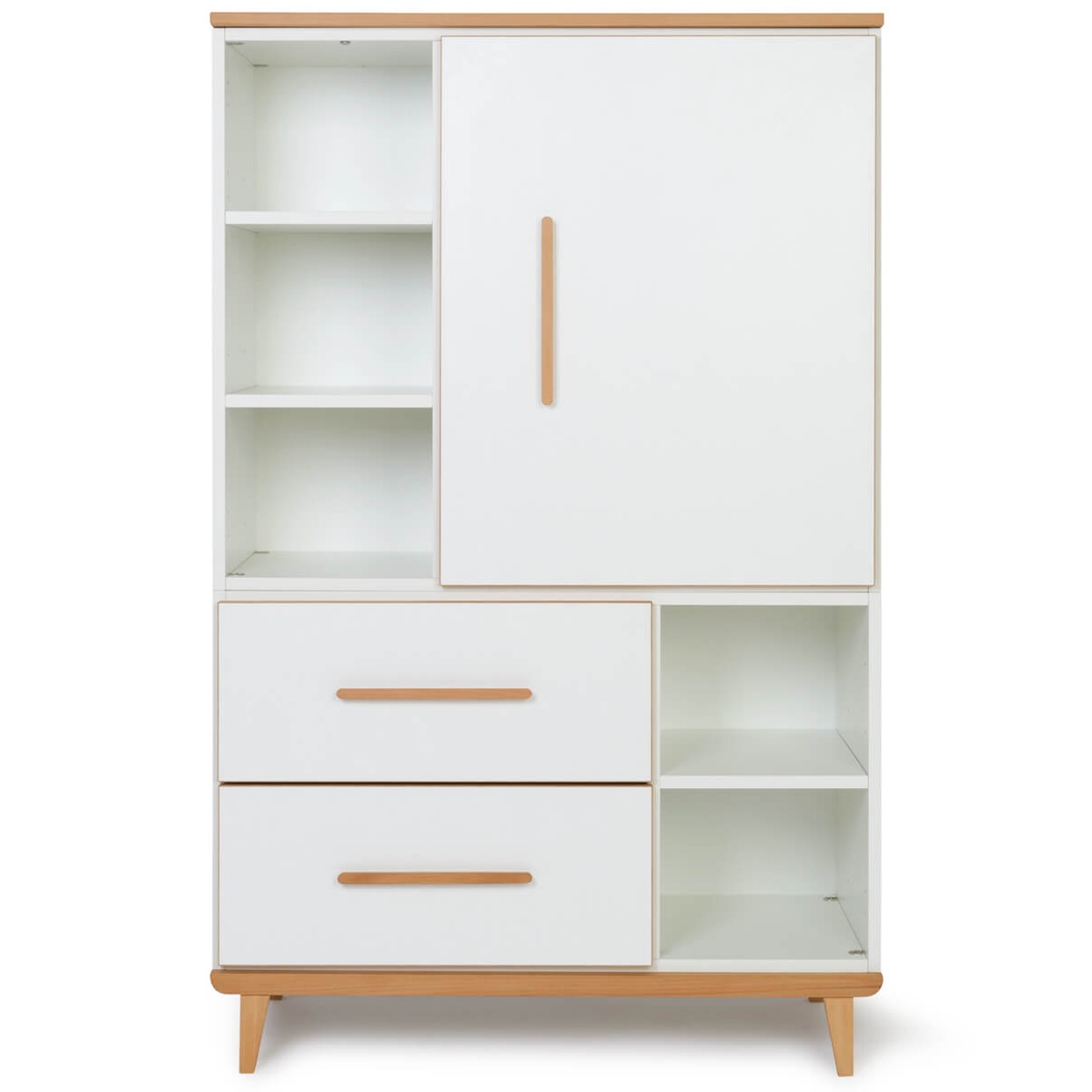Armario 147 cm 1 puerta 2 cajones NADO Retro acabado haya white