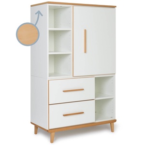 Armario 147 cm 1 puerta 2 cajones NADO Retro acabado haya white