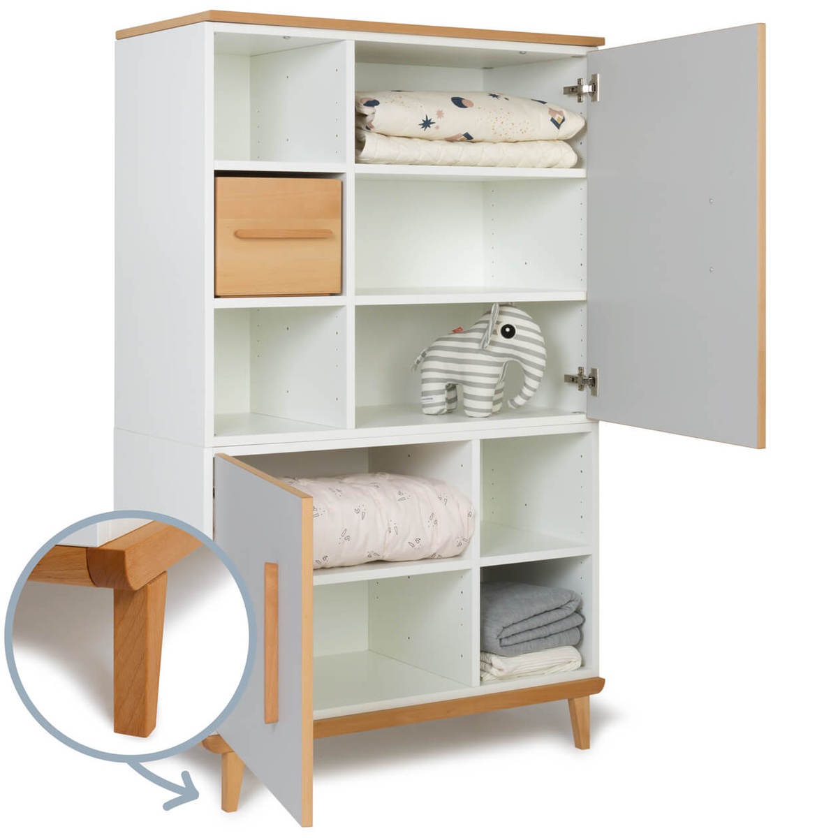 Armario 147 cm 2 puertas NADO Retro acabado haya manhattan grey