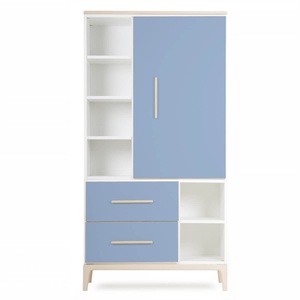 Armario 173 cm 1 puerta 2 cajones NADO Curve acabado fresno capri blue