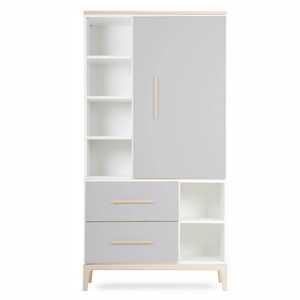 Armario 173 cm 1 puerta 2 cajones NADO Curve acabado fresno manhattan grey
