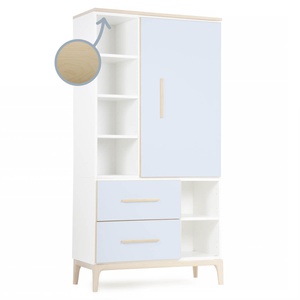 Armario 173 cm 1 puerta 2 cajones NADO Curve acabado fresno sky blue