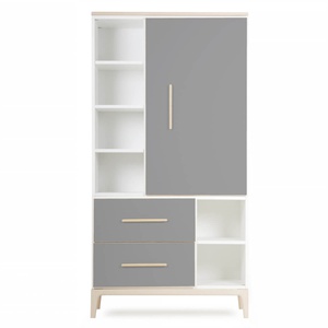 Armario 173 cm 1 puerta 2 cajones NADO Curve acabado fresno slate grey