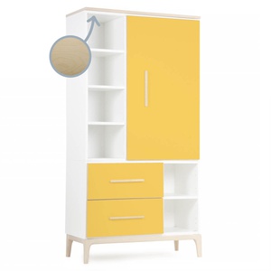 Armario 173 cm 1 puerta 2 cajones NADO Curve acabado fresno sunshine yellow