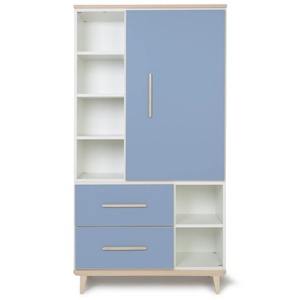 Armario 173 cm 1 puerta 2 cajones NADO Retro acabado fresno capri blue