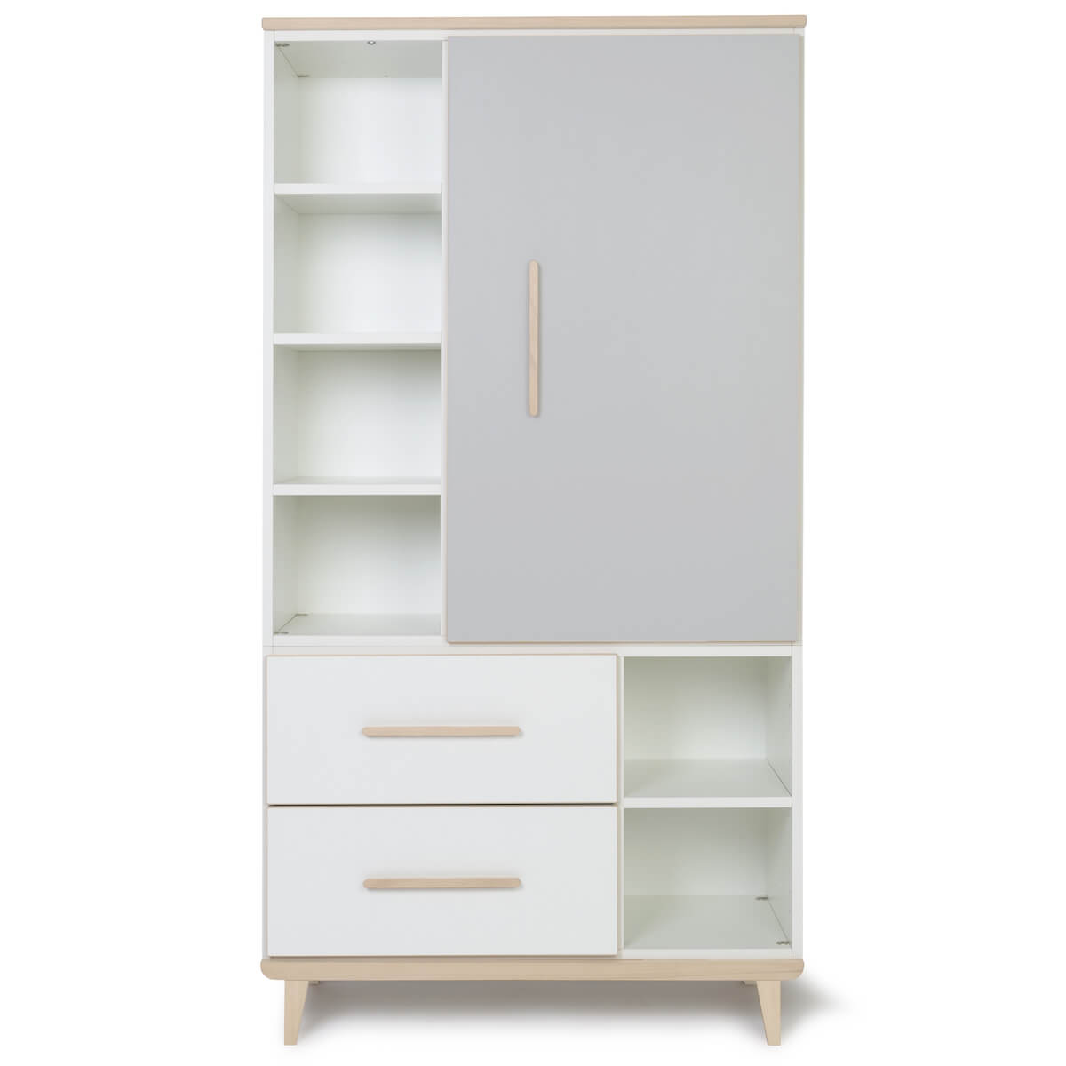 Armario 173 cm 1 puerta 2 cajones NADO Retro acabado fresno manhattan grey-white