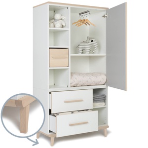 Armario 173 cm 1 puerta 2 cajones NADO Retro acabado fresno manhattan grey-white