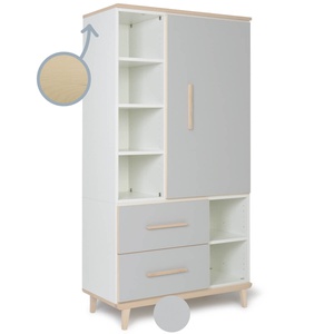 Armario 173 cm 1 puerta 2 cajones NADO Retro acabado fresno manhattan grey
