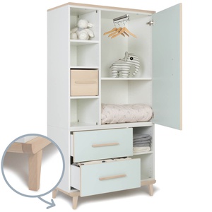 Armario 173 cm 1 puerta 2 cajones NADO Retro acabado fresno mint