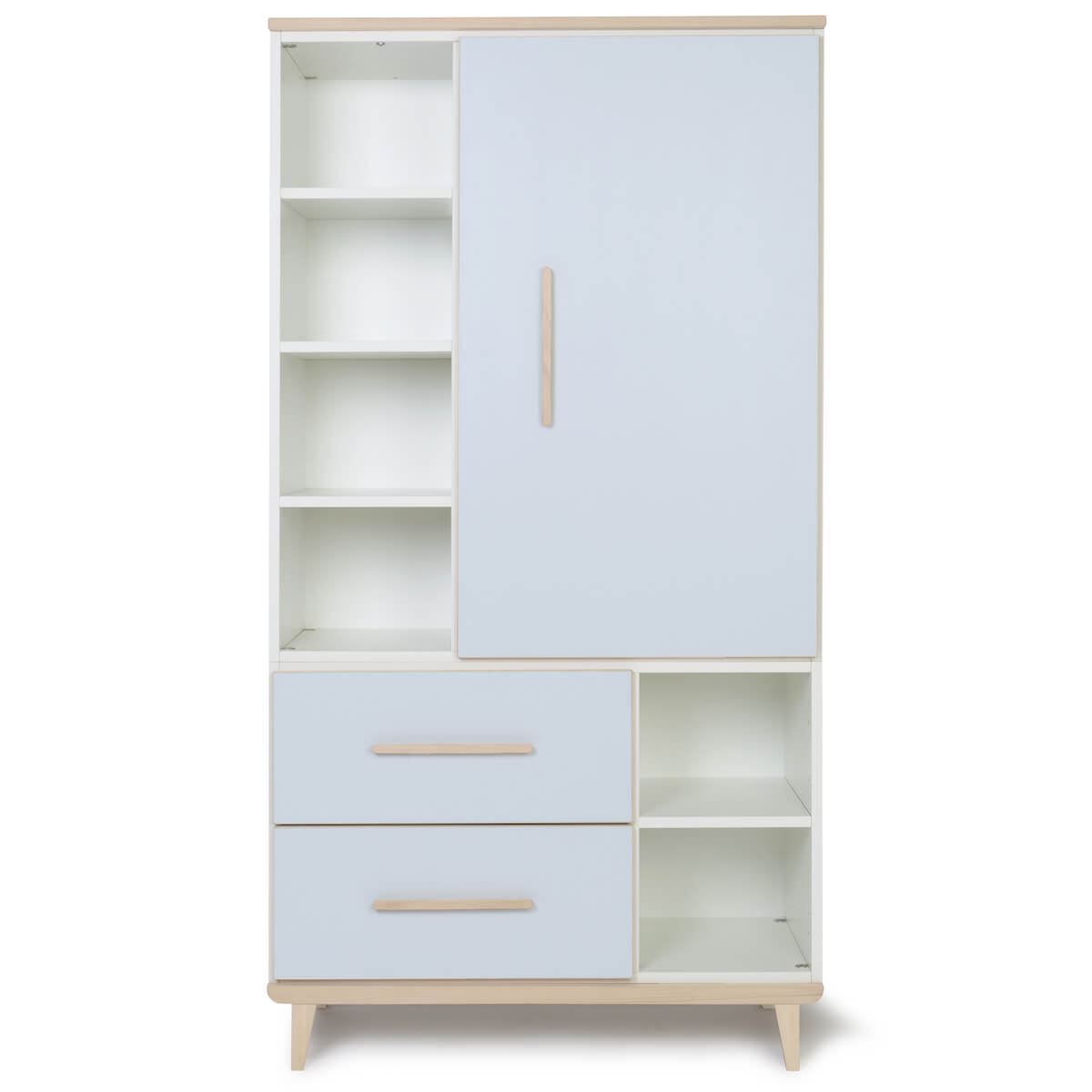 Armario 173 cm 1 puerta 2 cajones NADO Retro acabado fresno sky blue
