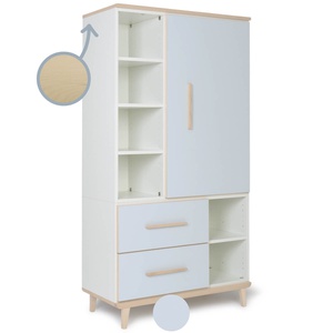 Armario 173 cm 1 puerta 2 cajones NADO Retro acabado fresno sky blue