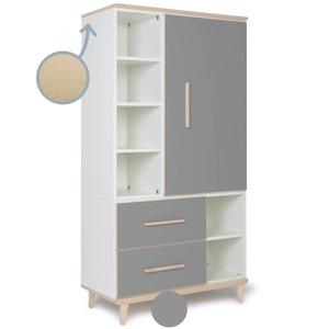 Armario 173 cm 1 puerta 2 cajones NADO Retro acabado fresno slate grey