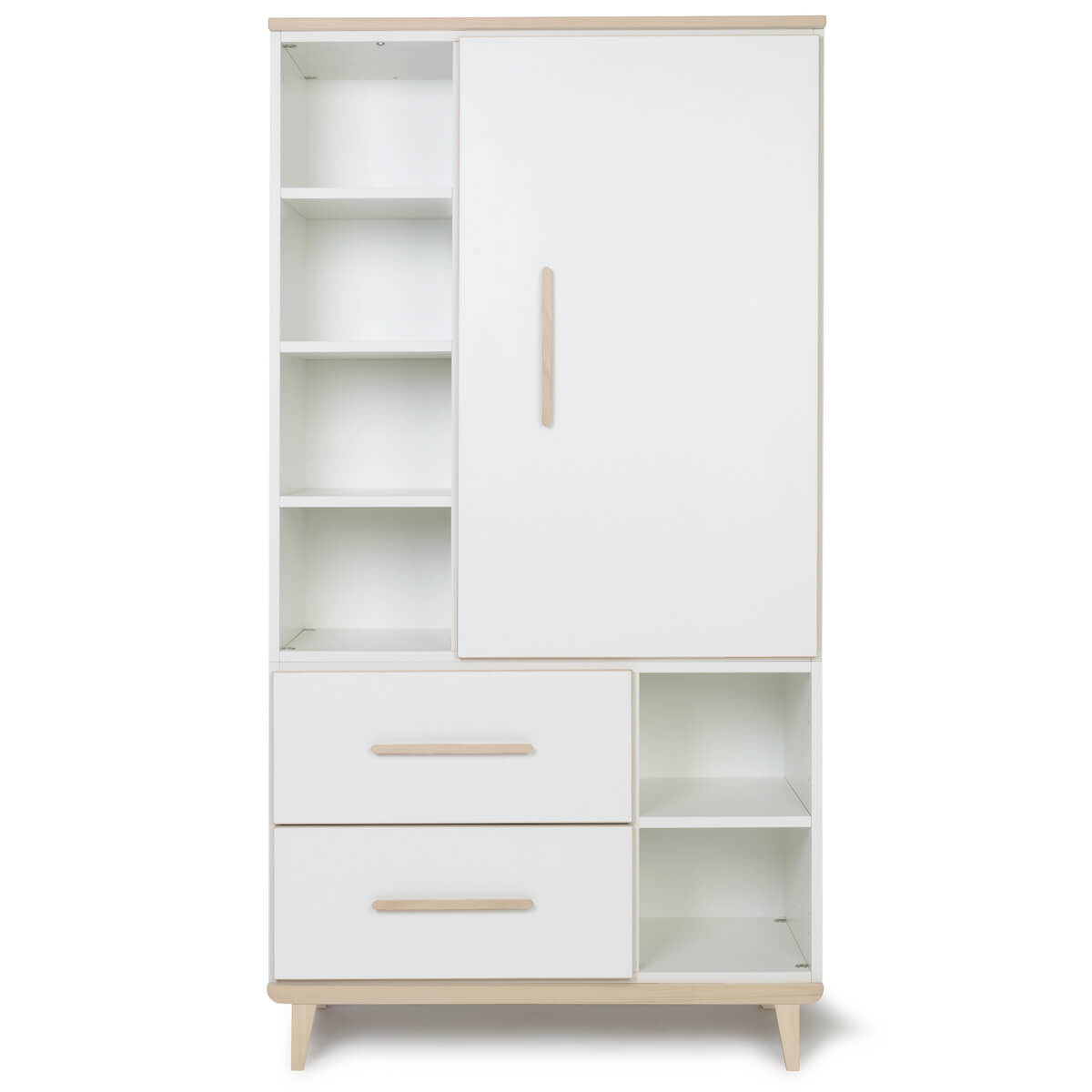 Armario 173 cm 1 puerta 2 cajones NADO Retro acabado fresno white