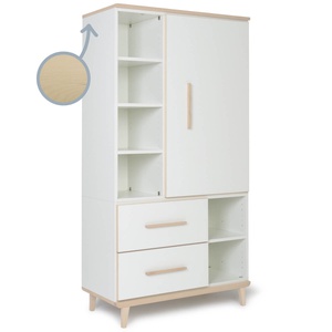 Armario 173 cm 1 puerta 2 cajones NADO Retro acabado fresno white