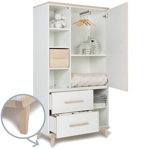 Armario 173 cm 1 puerta 2 cajones NADO Retro acabado fresno white