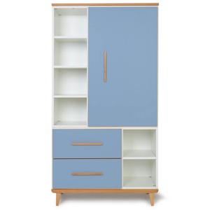 Armario 173 cm 1 puerta 2 cajones NADO Retro acabado haya capri blue