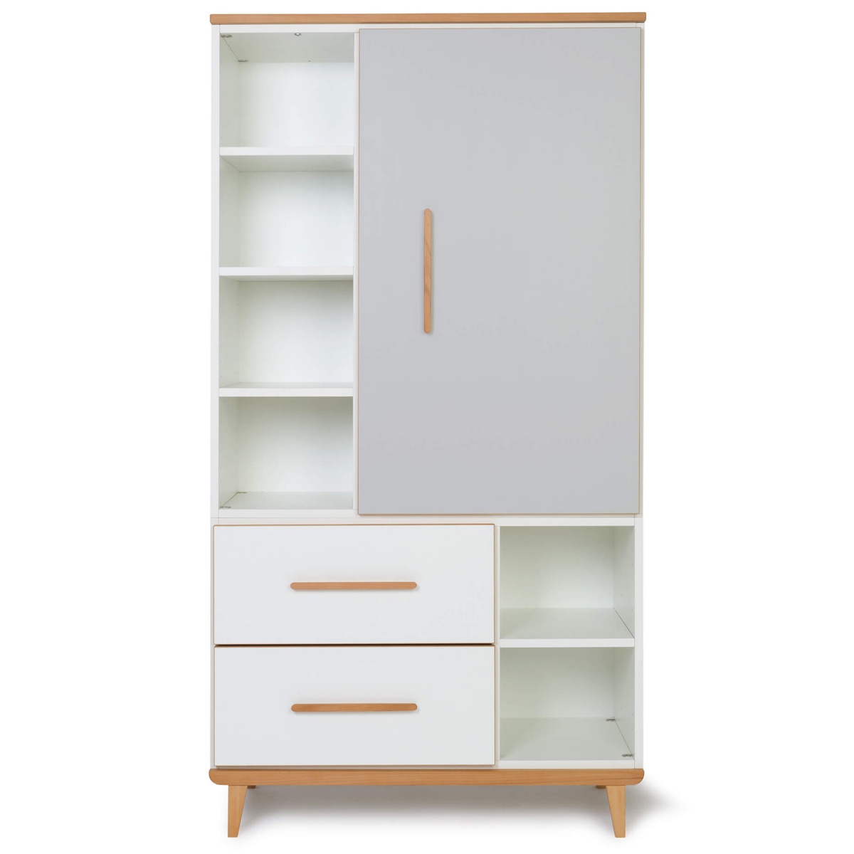 Armario 173 cm 1 puerta 2 cajones NADO Retro acabado haya manhattan grey-white