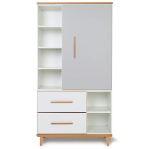 Armario 173 cm 1 puerta 2 cajones NADO Retro acabado haya manhattan grey-white