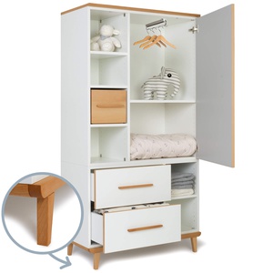 Armario 173 cm 1 puerta 2 cajones NADO Retro acabado haya manhattan grey-white