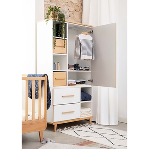 Armario 173 cm 1 puerta 2 cajones NADO Retro acabado haya manhattan grey-white