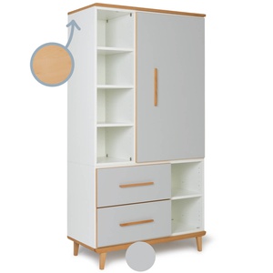 Armario 173 cm 1 puerta 2 cajones NADO Retro acabado haya manhattan grey