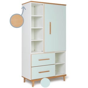 Armario 173 cm 1 puerta 2 cajones NADO Retro acabado haya mint