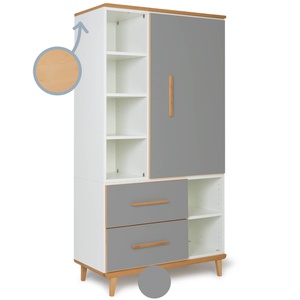 Armario 173 cm 1 puerta 2 cajones NADO Retro acabado haya slate grey