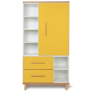 Armario 173 cm 1 puerta 2 cajones NADO Retro acabado haya sunshine yellow